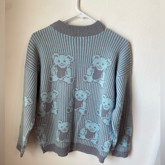 Vintage Adele Knitwear Teddy Bear All Over Print Sweater Medium - Picture 2 of 9